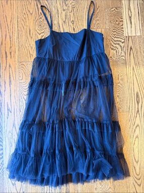 Maeve Black Tiered Tulle Top